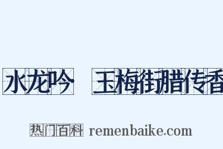 水龙吟·玉梅街腊传香是什么意思的图片